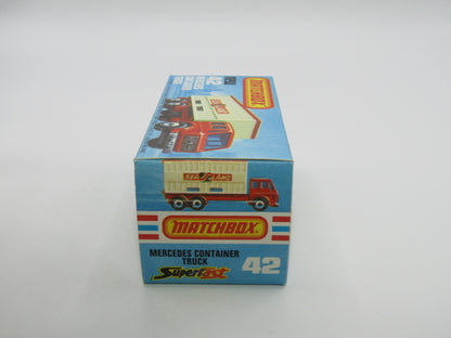 Matchbox Superfast No 42C Mercedes Container Truck Confern German Issue