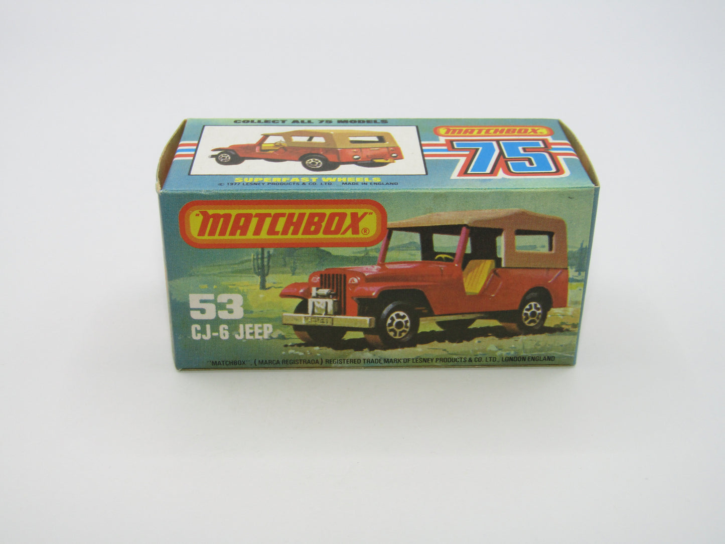 Matchbox Superfast 53C Jeep CJ-6 Yellow SILVER BASE