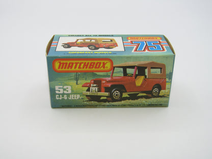 Matchbox Superfast 53C Jeep CJ-6 Yellow SILVER BASE