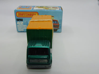 Matchbox Superfast 42C Mercedes Truck Green PURPLE Windows Orange Roof
