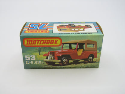 Matchbox Superfast 53C Jeep CJ-6 Yellow SILVER BASE