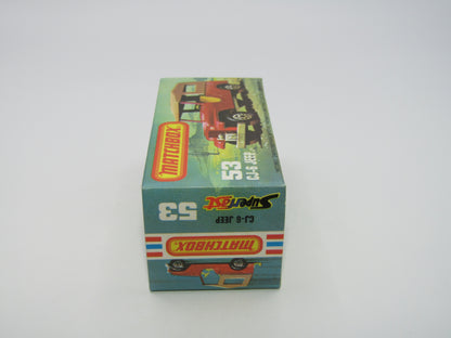 Matchbox Superfast 53C Jeep CJ-6 Yellow SILVER BASE