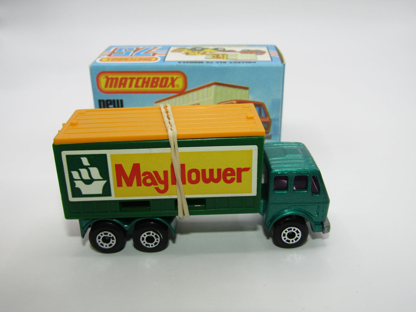 Matchbox Superfast 42C Mercedes Truck Green PURPLE Windows Orange Roof