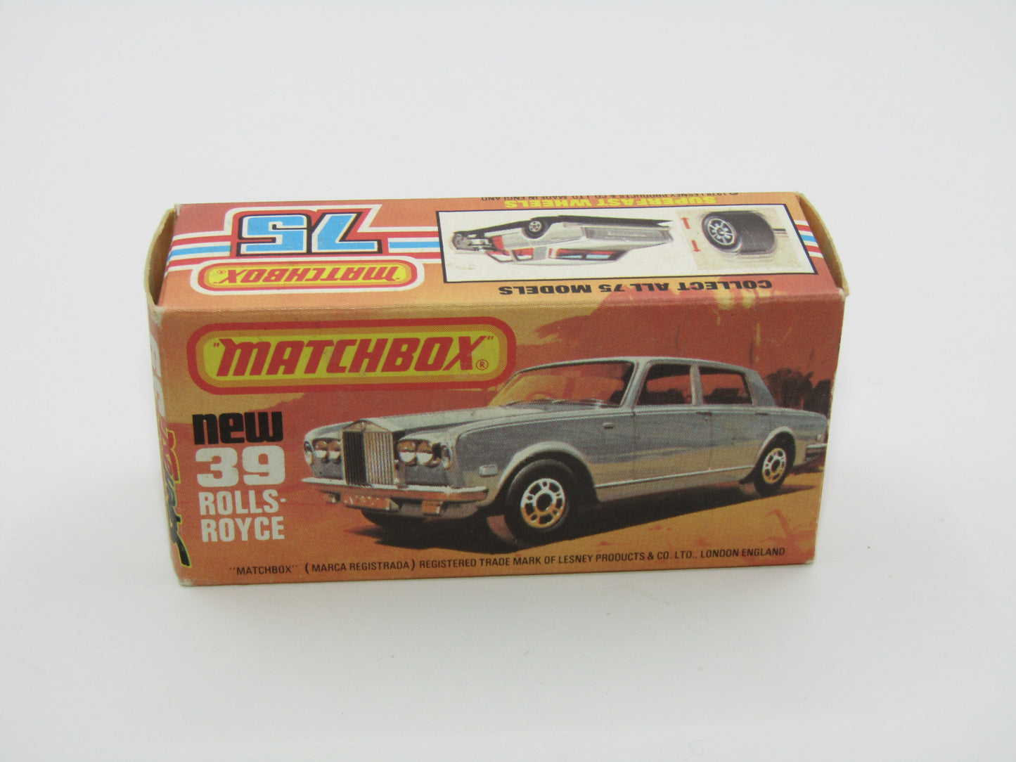 Matchbox Superfast 39B Rolls Royce Silver Shadow Plum BLACK BASE