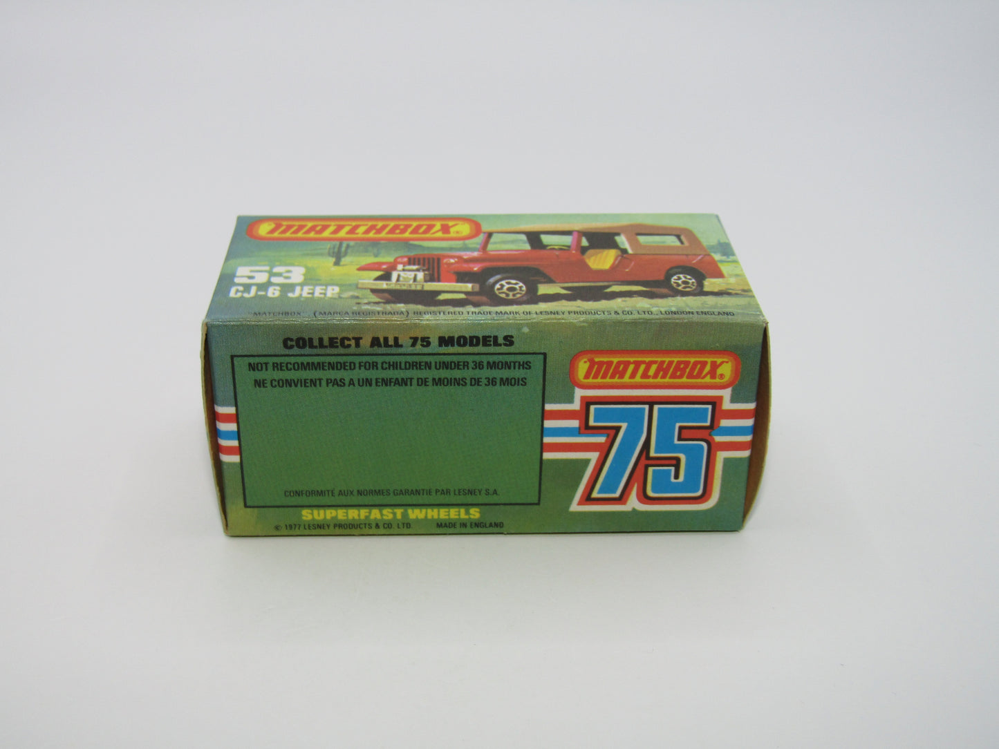 Matchbox Superfast 53C Jeep CJ-6 Yellow SILVER BASE