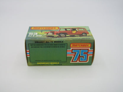 Matchbox Superfast 53C Jeep CJ-6 Yellow SILVER BASE