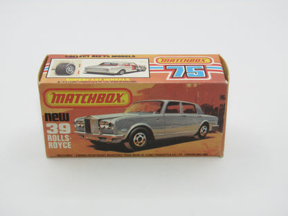 Matchbox Superfast 39B Rolls Royce Silver Shadow Plum BLACK BASE