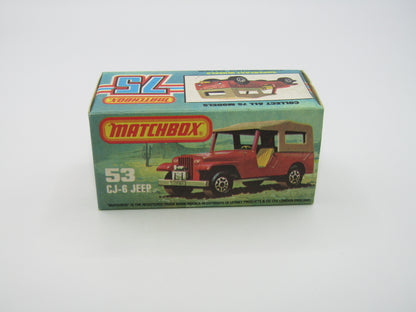 Matchbox Superfast 53C Jeep CJ-6 Yellow Brown Roof SATIN Black Base