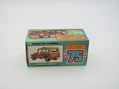 Matchbox Superfast 53C Jeep CJ-6 Yellow Brown Roof SATIN Black Base