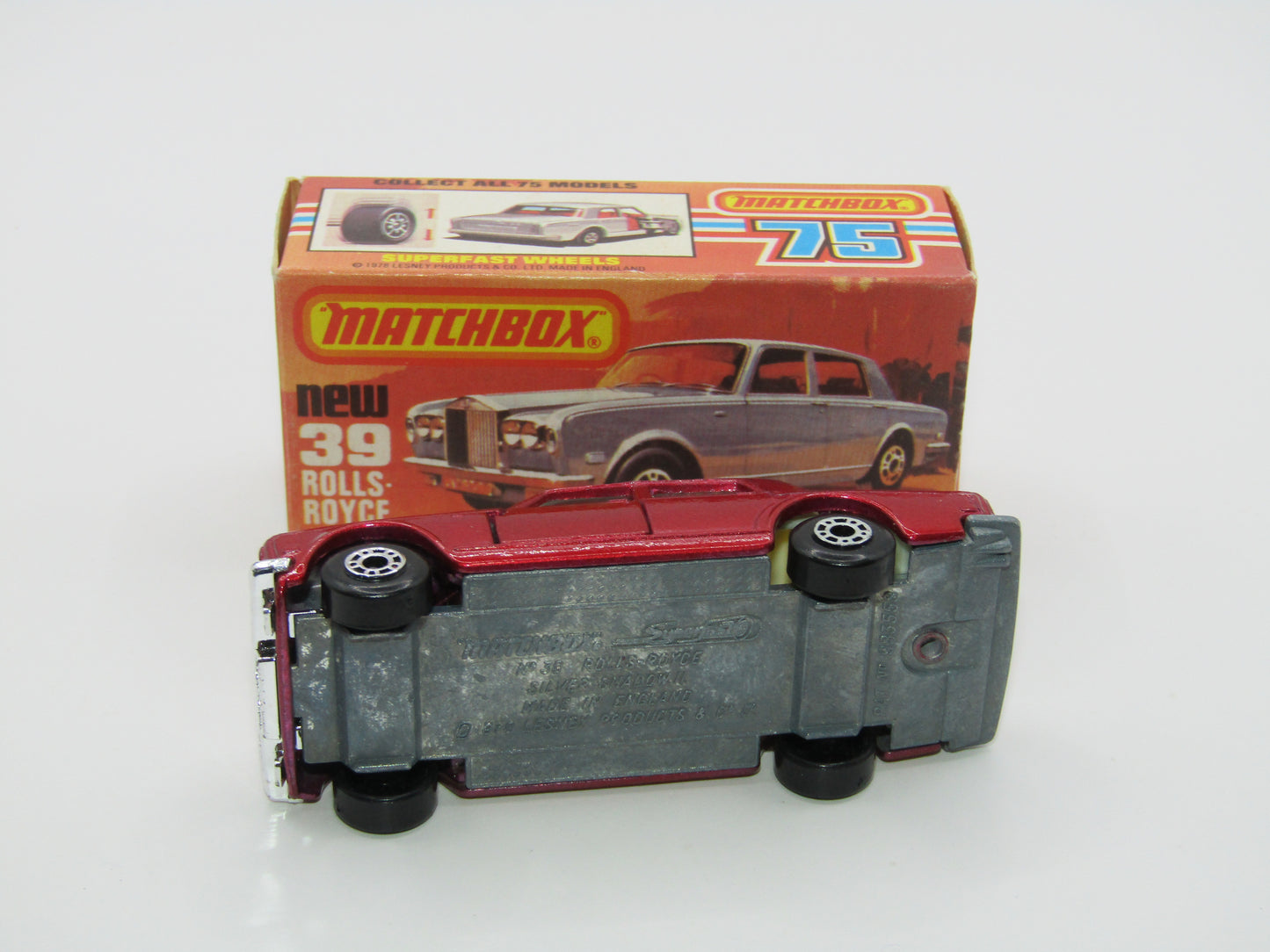 Matchbox Superfast 39B Rolls Royce Silver Shadow Red, Light Cream Interior