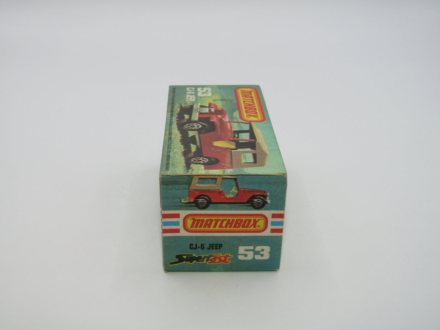 Matchbox Superfast 53C Jeep CJ-6 Yellow Brown Roof SATIN Black Base