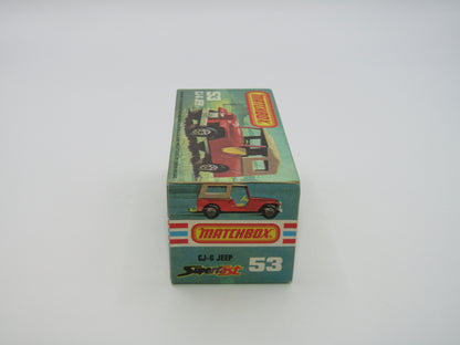 Matchbox Superfast 53C Jeep CJ-6 Yellow Brown Roof SATIN Black Base