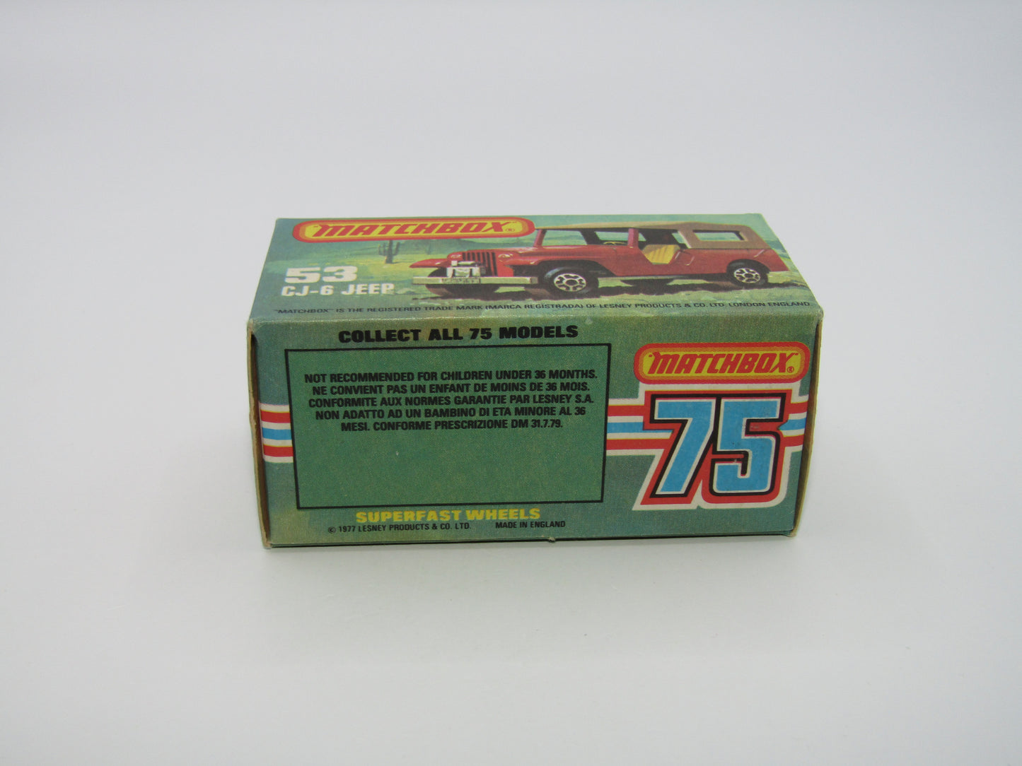 Matchbox Superfast 53C Jeep CJ-6 Yellow Brown Roof SATIN Black Base