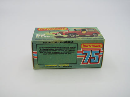 Matchbox Superfast 53C Jeep CJ-6 Yellow Brown Roof SATIN Black Base