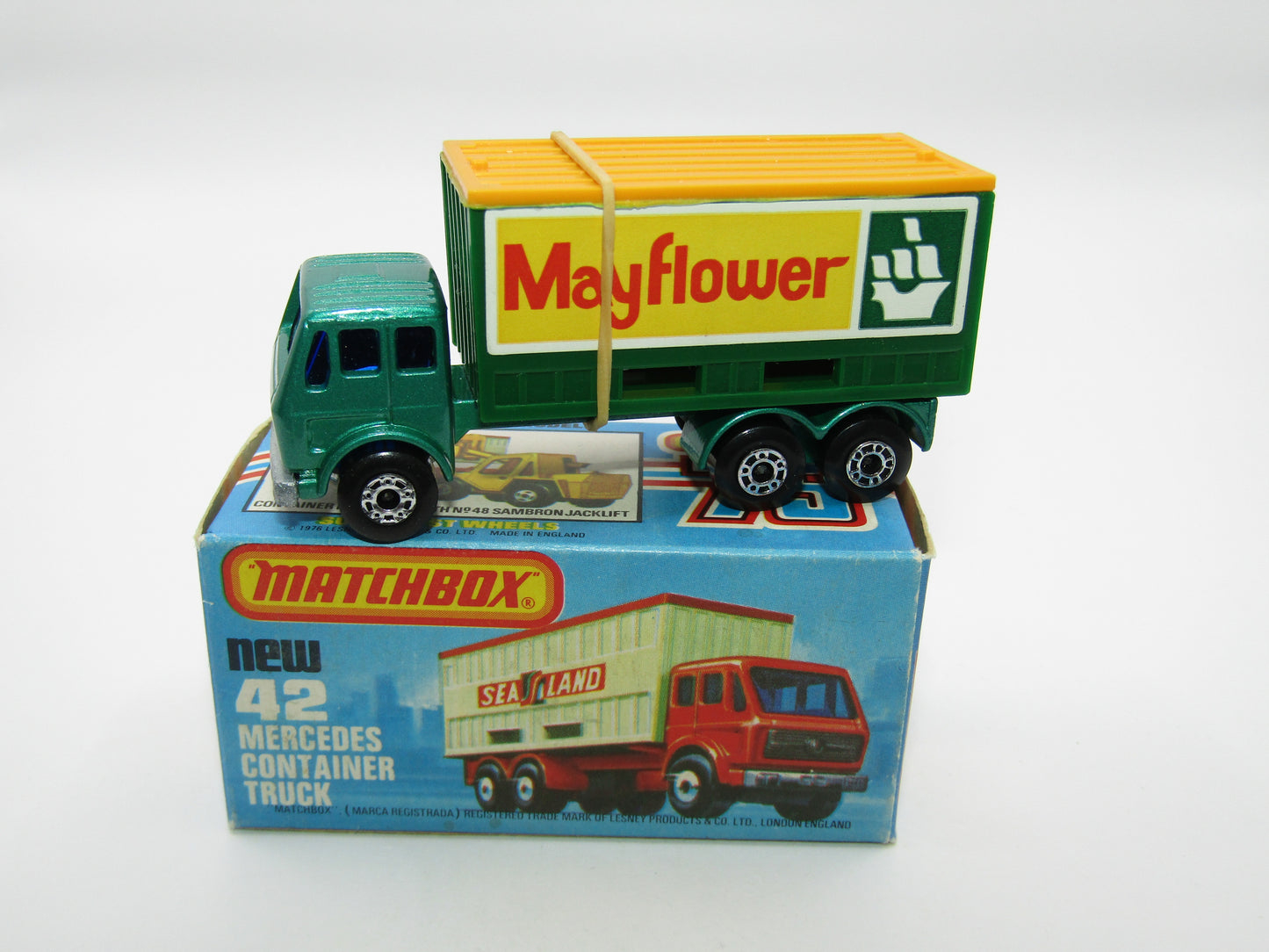 Matchbox Superfast 42C Mercedes Truck Green Blue Windows Orange Roof