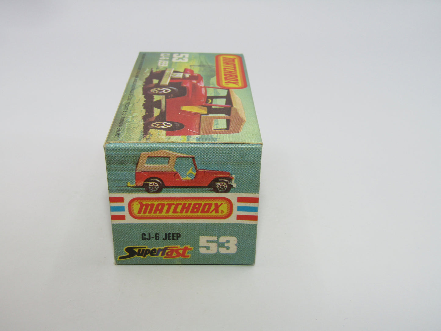 Matchbox Superfast 53C Jeep CJ-6 Yellow Brown Roof CHARCOAL Black Base