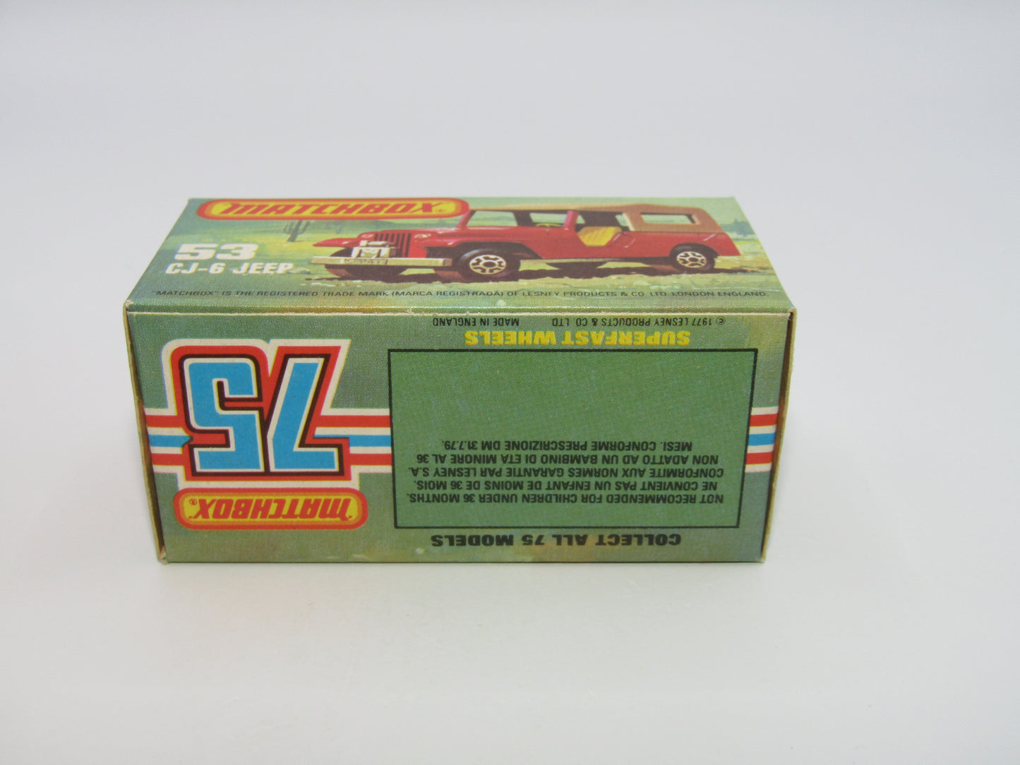 Matchbox Superfast 53C Jeep CJ-6 Yellow Brown Roof CHARCOAL Black Base