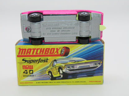 Matchbox Superfast 40A Vauxhall Guildsman Pink SILVER BASE Blue Star
