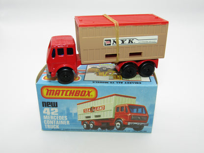 Matchbox Superfast 42C Mercedes Container Truck TAN NYK BLACK HUBS