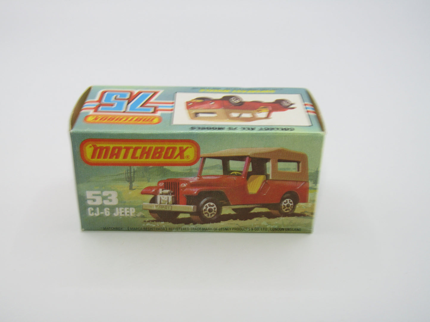 Matchbox Superfast 53C Jeep CJ-6 Met Green Yellow Interior SILVER Base
