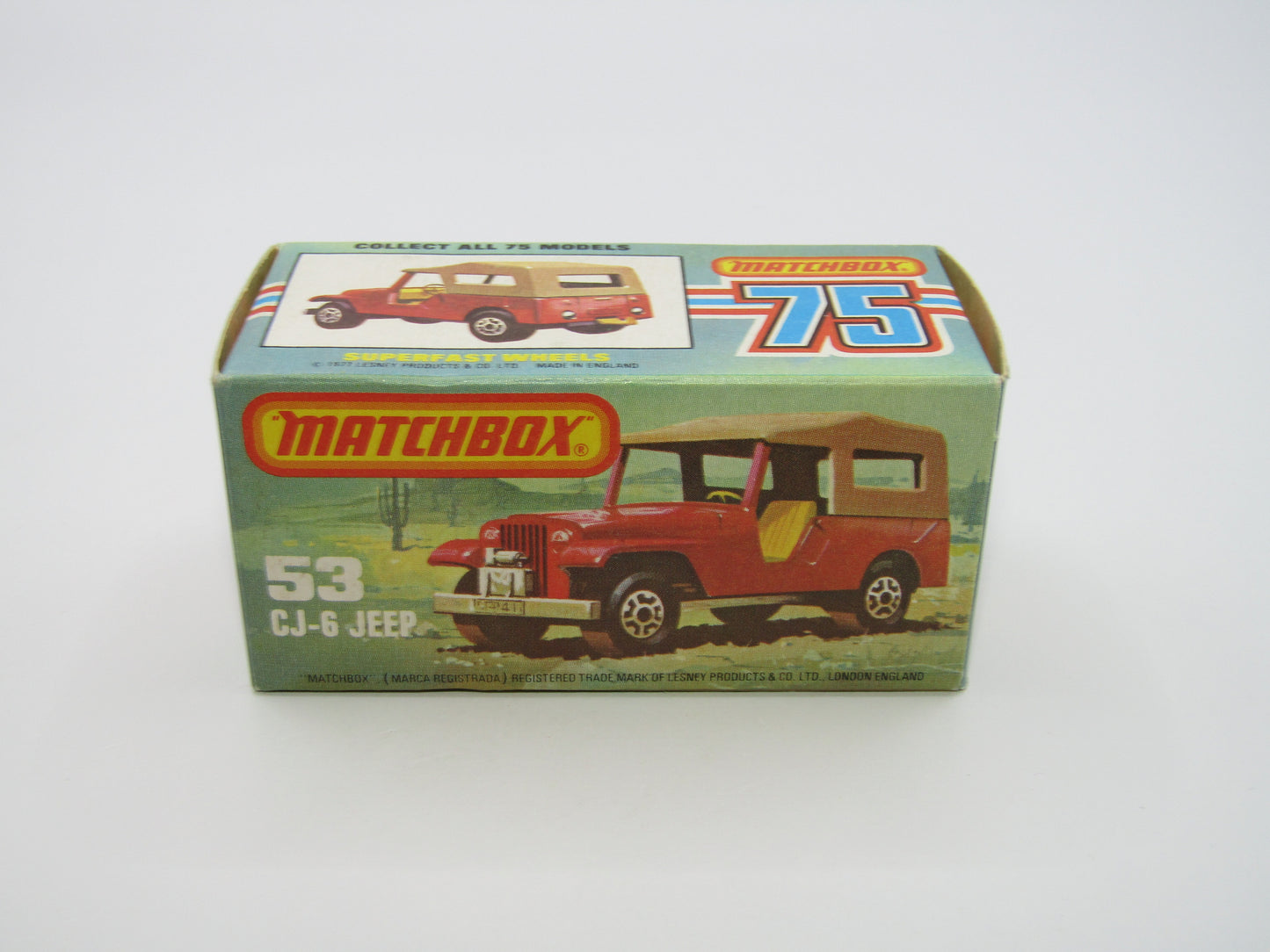 Matchbox Superfast 53C Jeep CJ-6 Met Green Yellow Interior SILVER Base