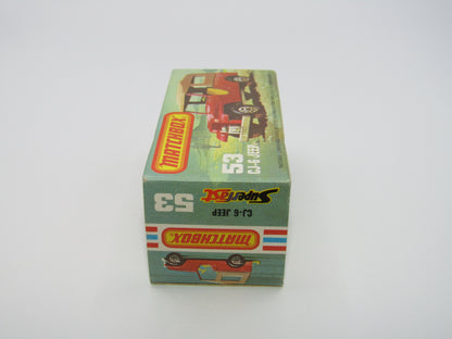 Matchbox Superfast 53C Jeep CJ-6 Met Green Yellow Interior SILVER Base