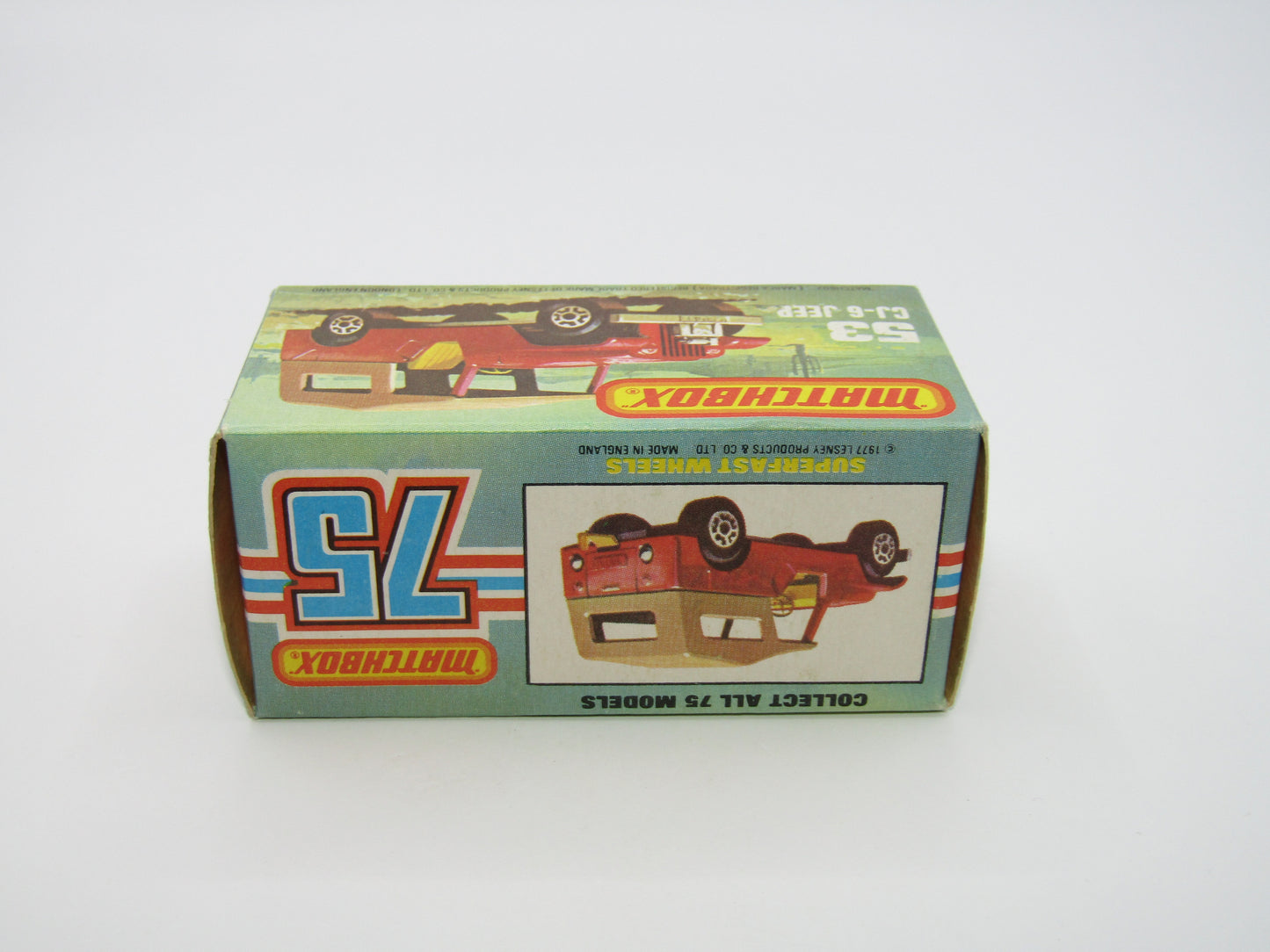 Matchbox Superfast 53C Jeep CJ-6 Met Green Yellow Interior SILVER Base