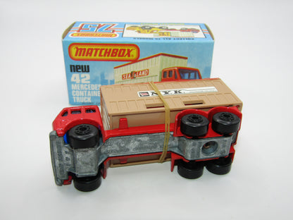 Matchbox Superfast 42C Mercedes Container Truck TAN NYK BLACK HUBS