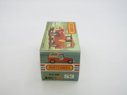 Matchbox Superfast 53C Jeep CJ-6 Met Green Yellow Interior SILVER Base