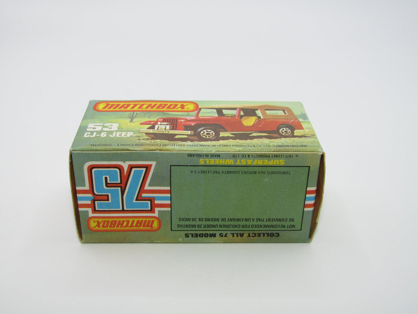 Matchbox Superfast 53C Jeep CJ-6 Met Green Yellow Interior SILVER Base