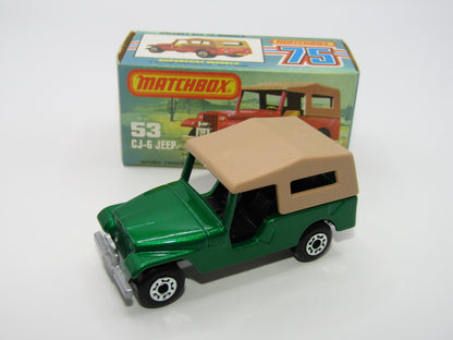 Matchbox Superfast 53C Jeep CJ-6 Met Green BLACK Interior