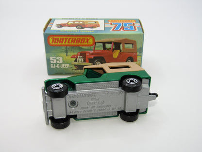 Matchbox Superfast 53C Jeep CJ-6 Met Green BLACK Interior