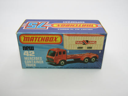 Matchbox Superfast 42C Mercedes Container Truck DIFFERENT Sealand Labels
