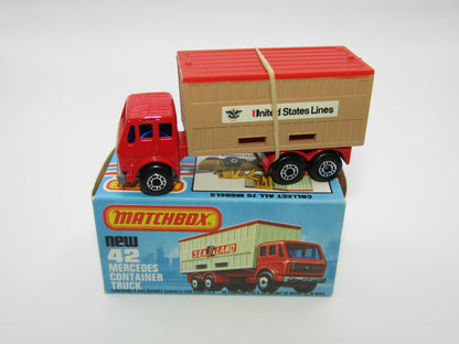 Matchbox Superfast no 42C Mercedes Container Truck TAN United States Lines