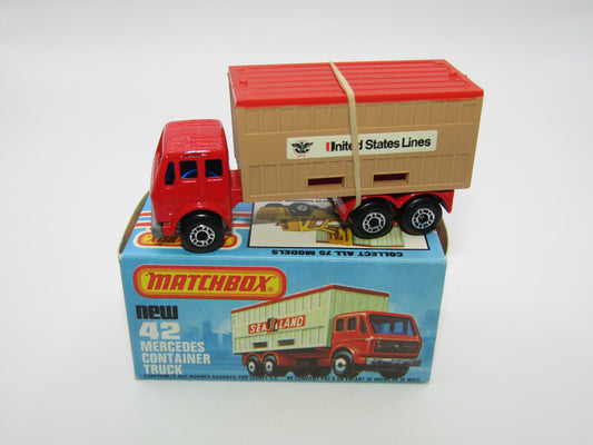 Matchbox Superfast no 42C Mercedes Container Truck TAN United States Lines