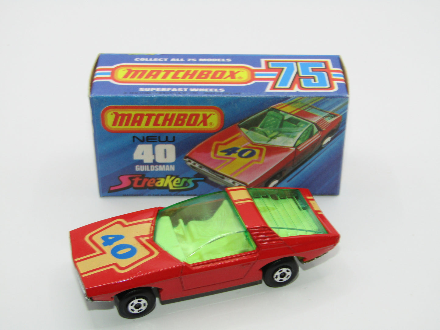 Matchbox Superfast 40A Vauxhall Guildsman Red 40 Tampo GREEN Windows