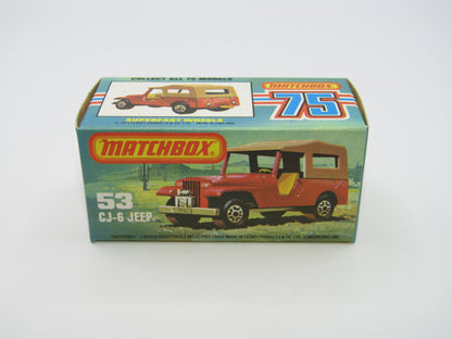 Matchbox Superfast 53C Jeep CJ-6 Red BLACK Interior