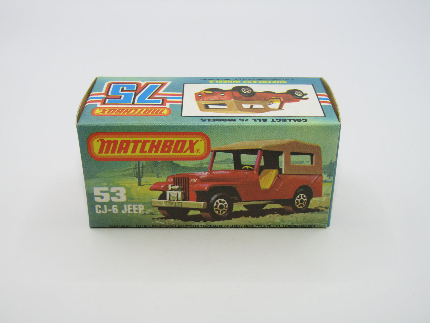 Matchbox Superfast 53C Jeep CJ-6 Red BLACK Interior