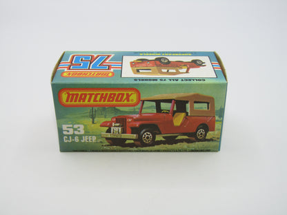 Matchbox Superfast 53C Jeep CJ-6 Red BLACK Interior