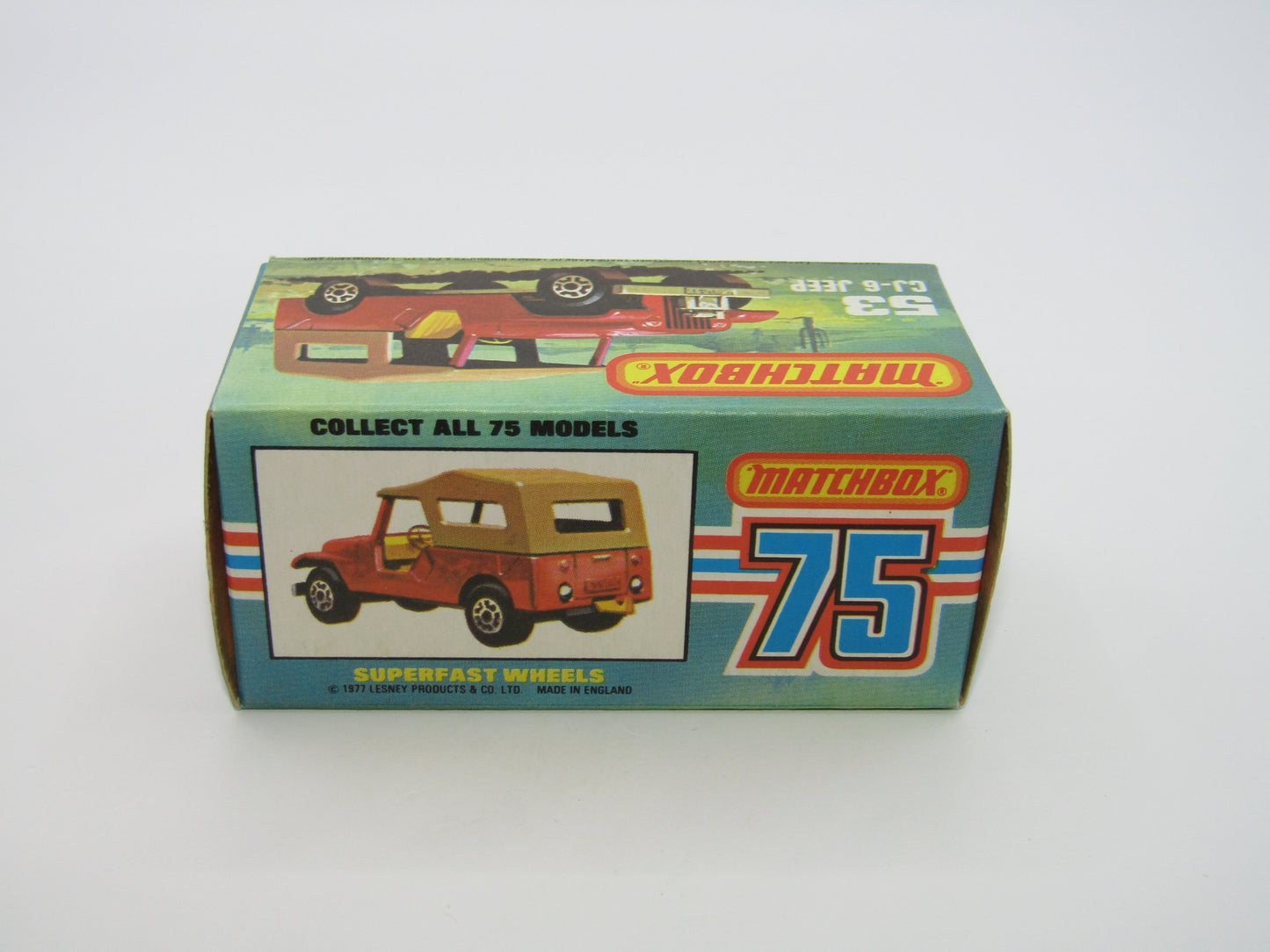 Matchbox Superfast 53C Jeep CJ-6 Red BLACK Interior