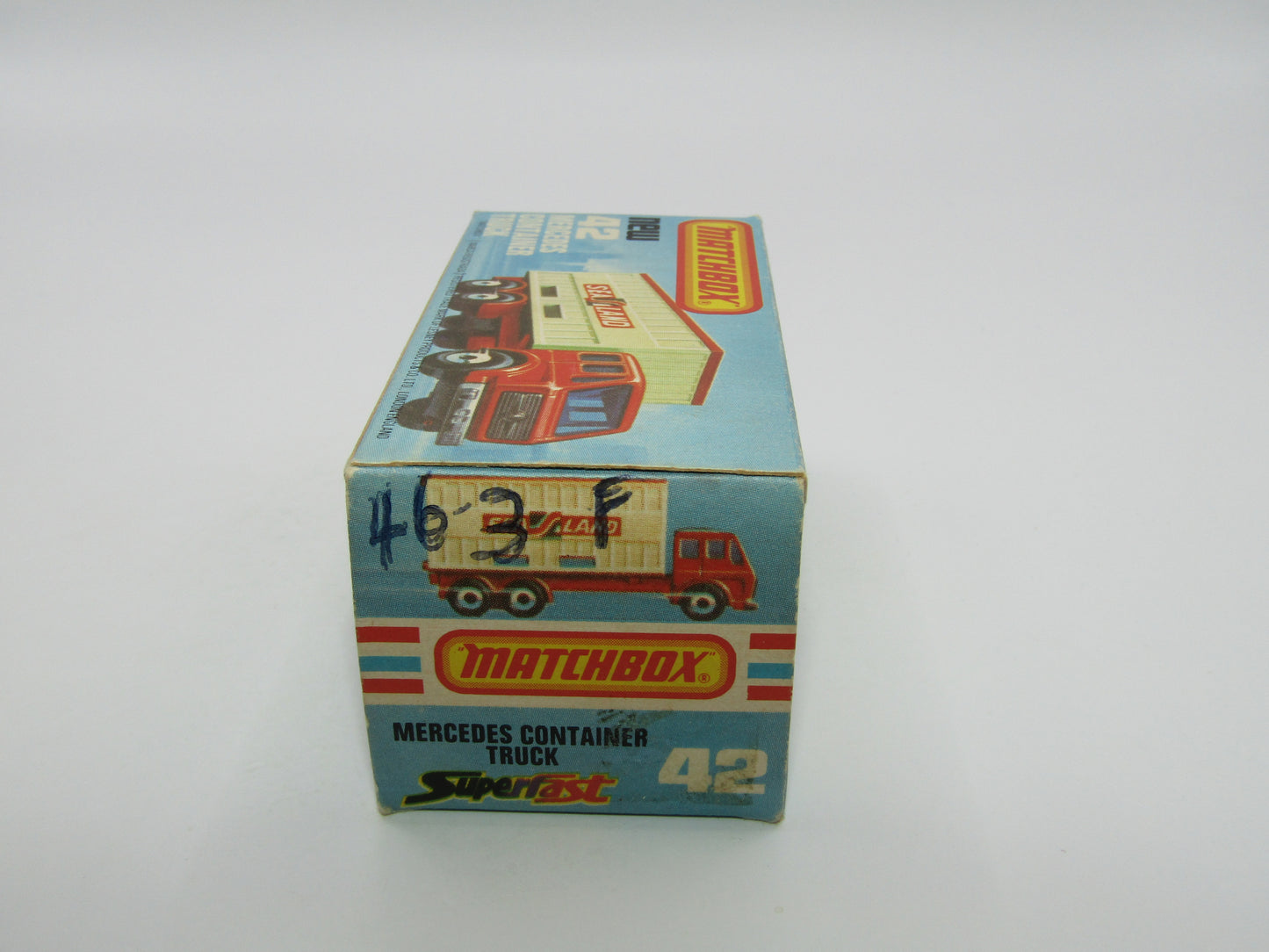 Matchbox Superfast 42C Mercedes Container Truck MATCHBOX to the LEFT