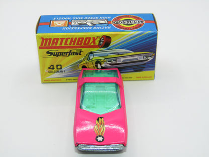 Matchbox Superfast 40A Vauxhall Guildsman LIGHT Pink Black Star Black Background