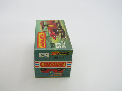 Matchbox Superfast 53C Jeep CJ-6 DARK Red Yellow Interior