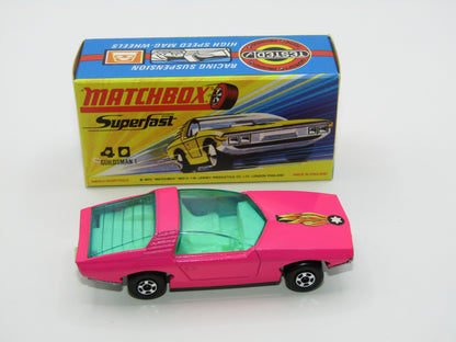 Matchbox Superfast 40A Vauxhall Guildsman LIGHT Pink Black Star Black Background