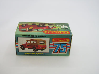 Matchbox Superfast 53C Jeep CJ-6 DARK Red Yellow Interior