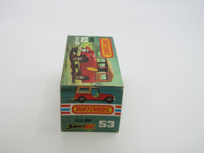 Matchbox Superfast 53C Jeep CJ-6 DARK Red Yellow Interior