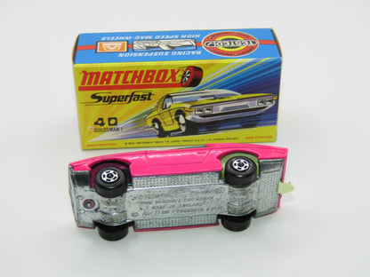 Matchbox Superfast 40A Vauxhall Guildsman LIGHT Pink Black Star Black Background