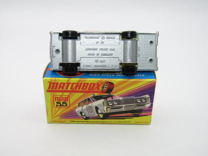 Matchbox Superfast 55B Mercury Commuter Police Car SILVER Base