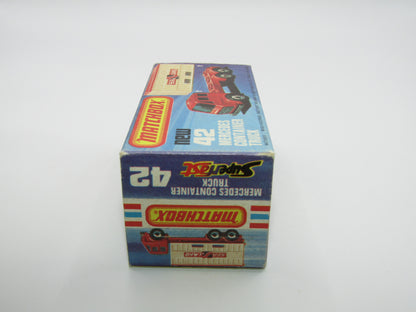 Matchbox Superfast 42C Mercedes Container Truck LIGHT RED Plastic Grey Container