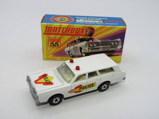 Matchbox Superfast 55B Mercury Commuter Police Car SILVER Base